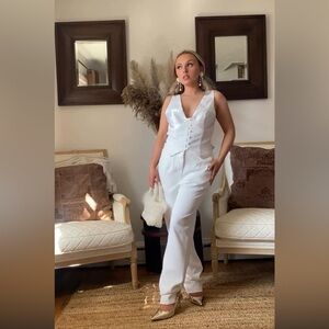 Elegant White Women's 2 piece set